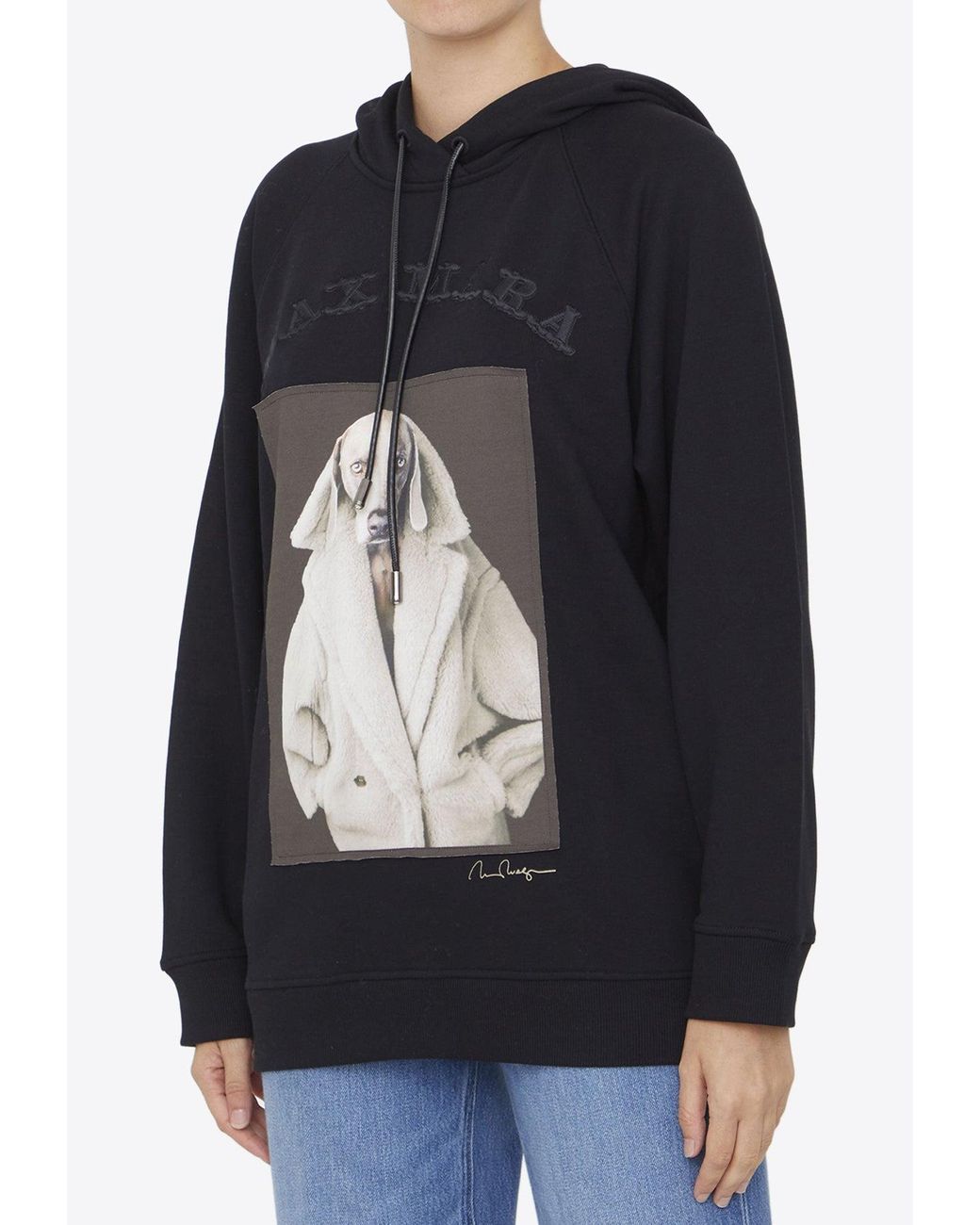 Max Mara Lillo Dog Print Hoodie in Black | Lyst Max Mara Lillo Dog Print Hoodie in Black | Lyst