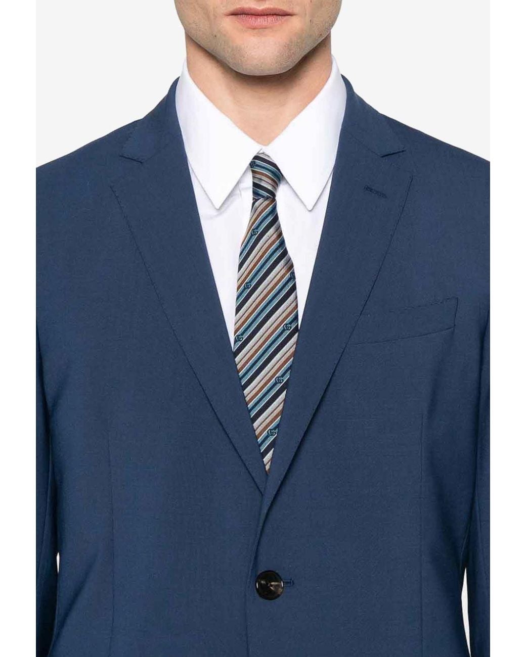 Etro Blue Single-Breasted Tailored Suit for men