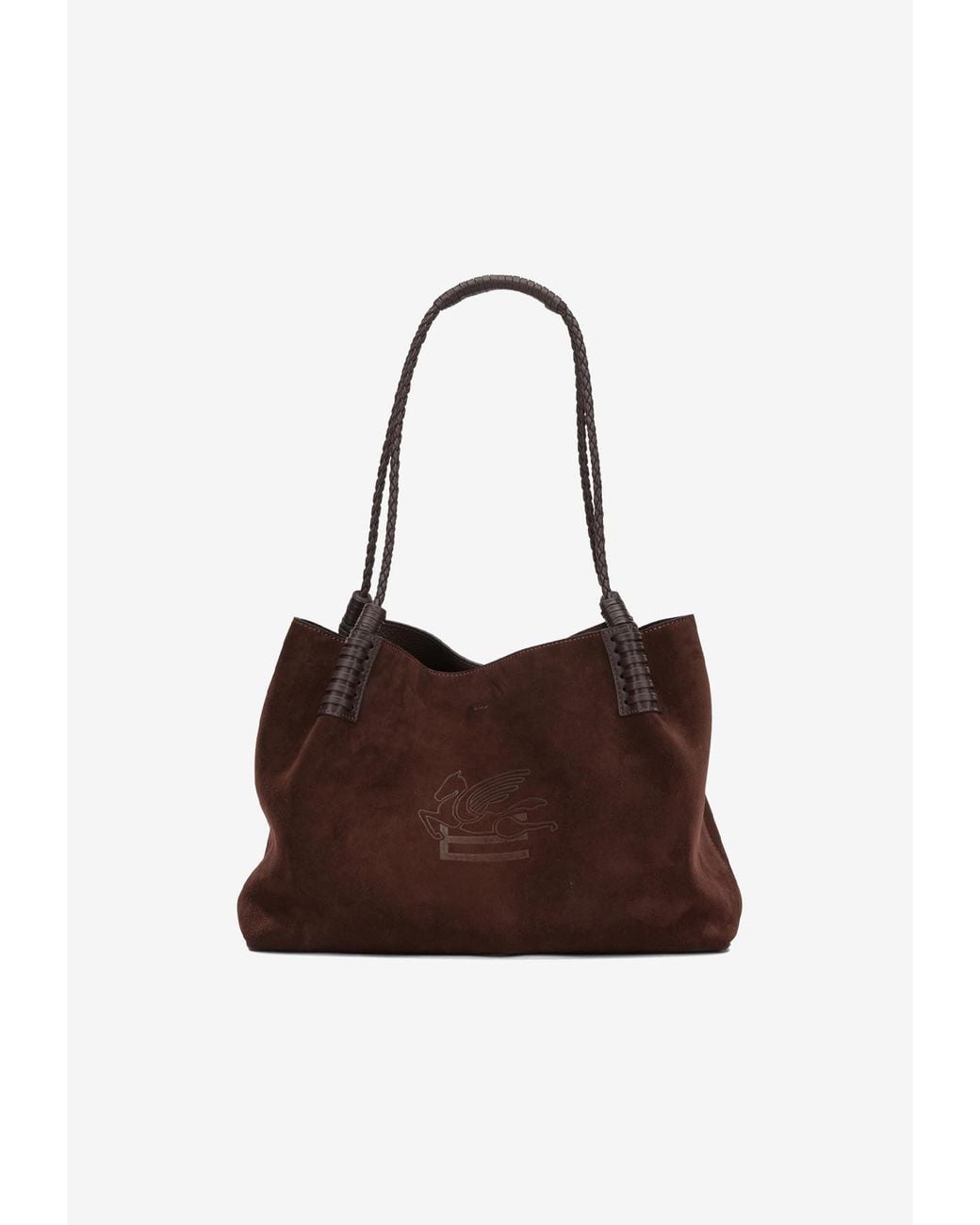 Etro Brown Small Libra Suede Shoulder Bag