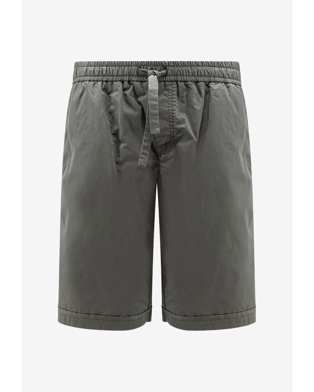 Dolce & Gabbana Gray Bermuda Shorts With Grosgrain-Logo for men