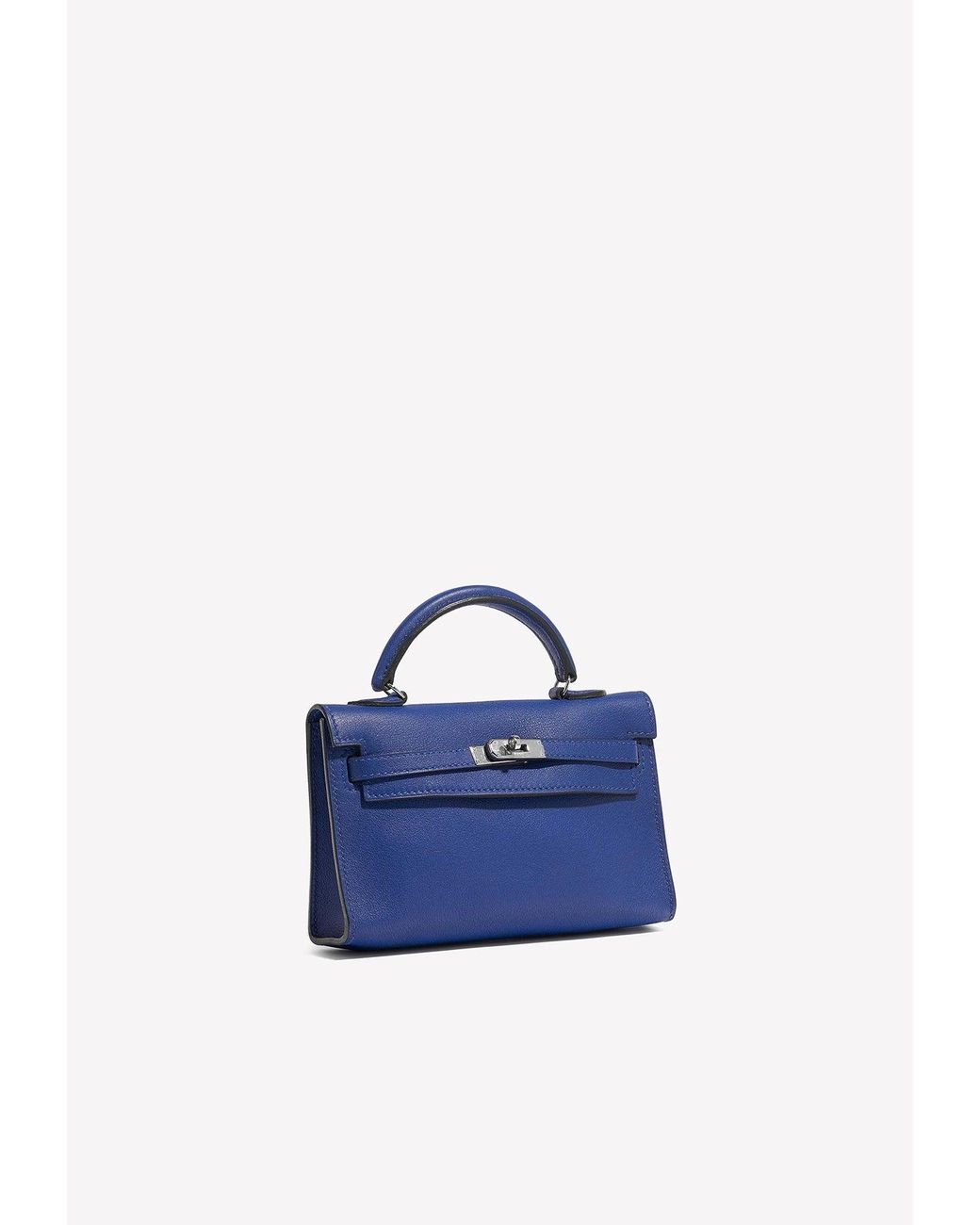 Hermes Kelly 20 Mini Bleu Electrique Epsom Gold Hardware Leather Handbags  Blue