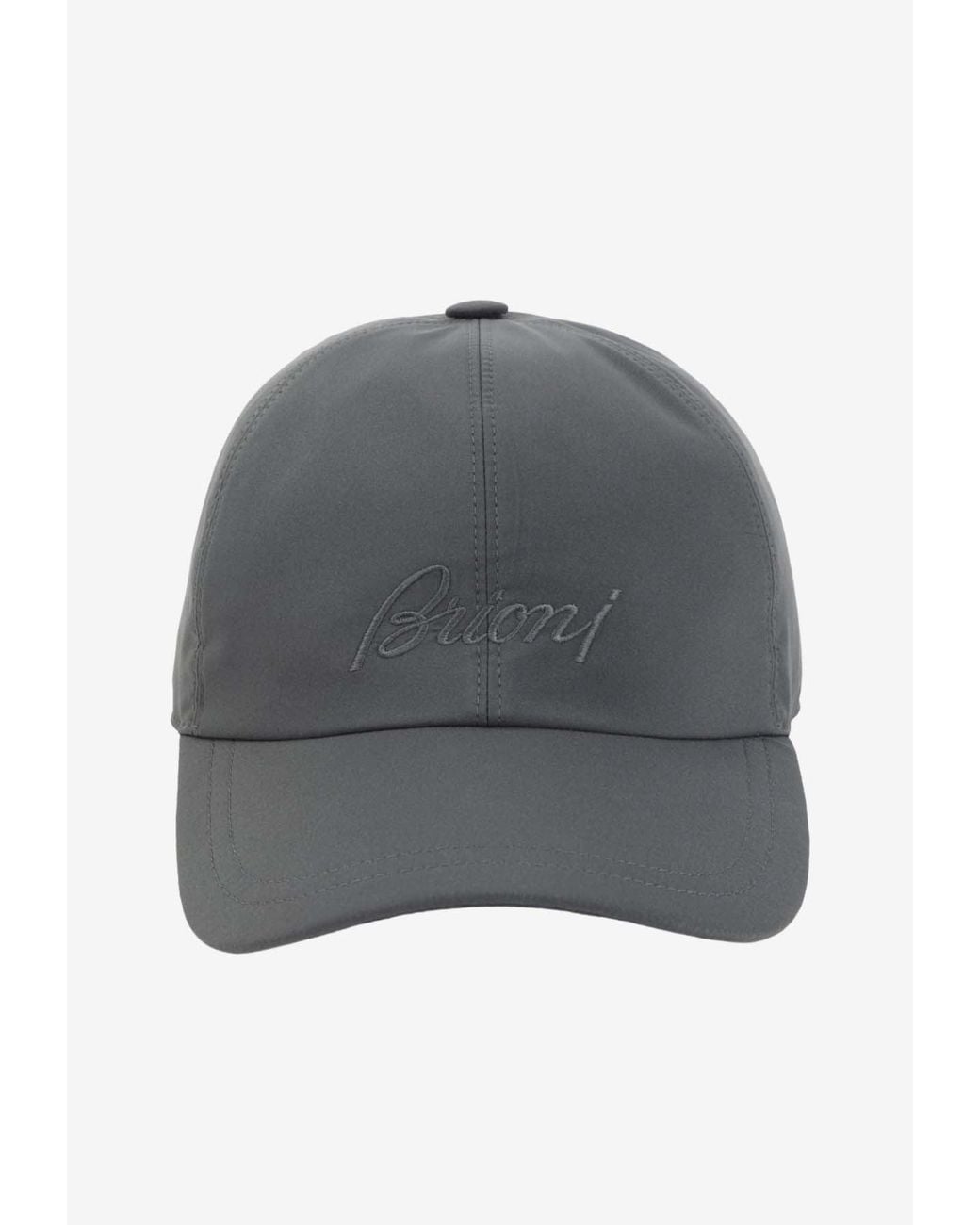 Brioni Gray Embroidered Logo Baseball Cap for men