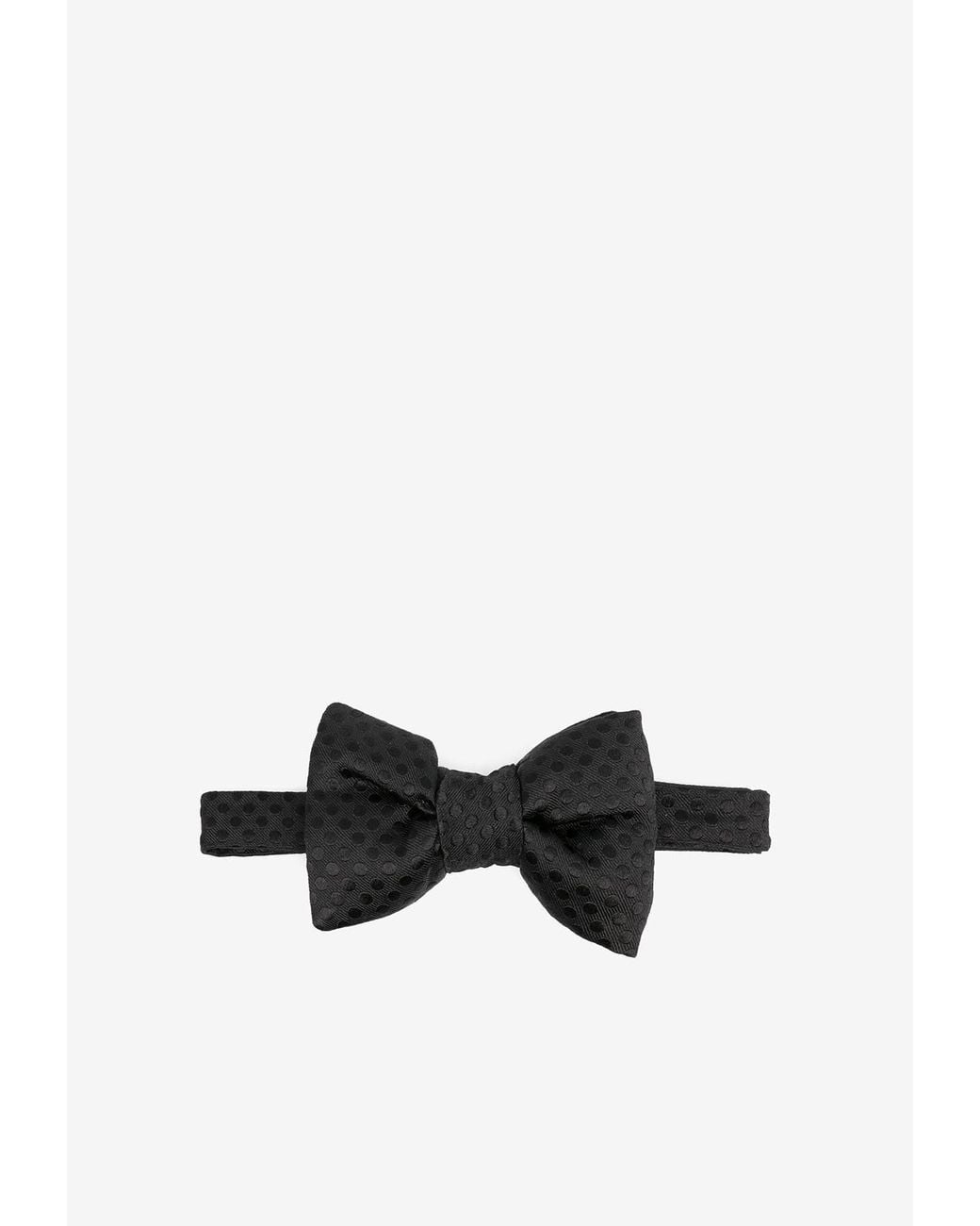 Tom Ford Black Polka Dot Bow Tie for men