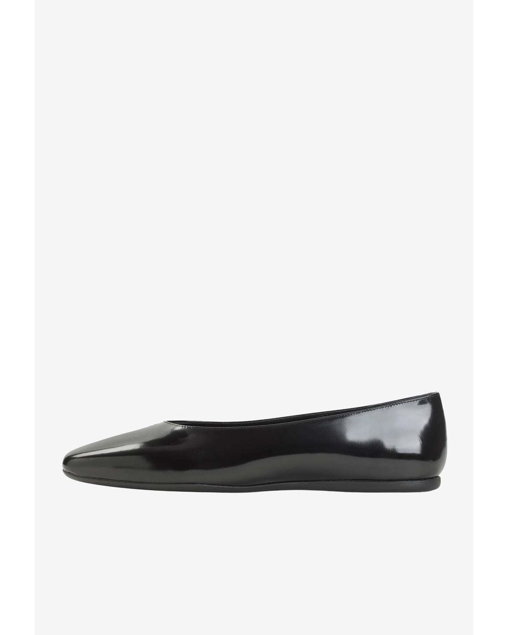 Prada White Brushed Leather Ballet Flats