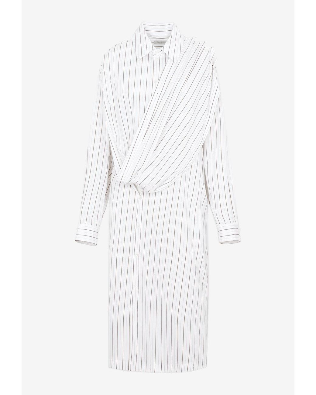 Lemaire Playful Striped Shirt Dress in White | Lyst