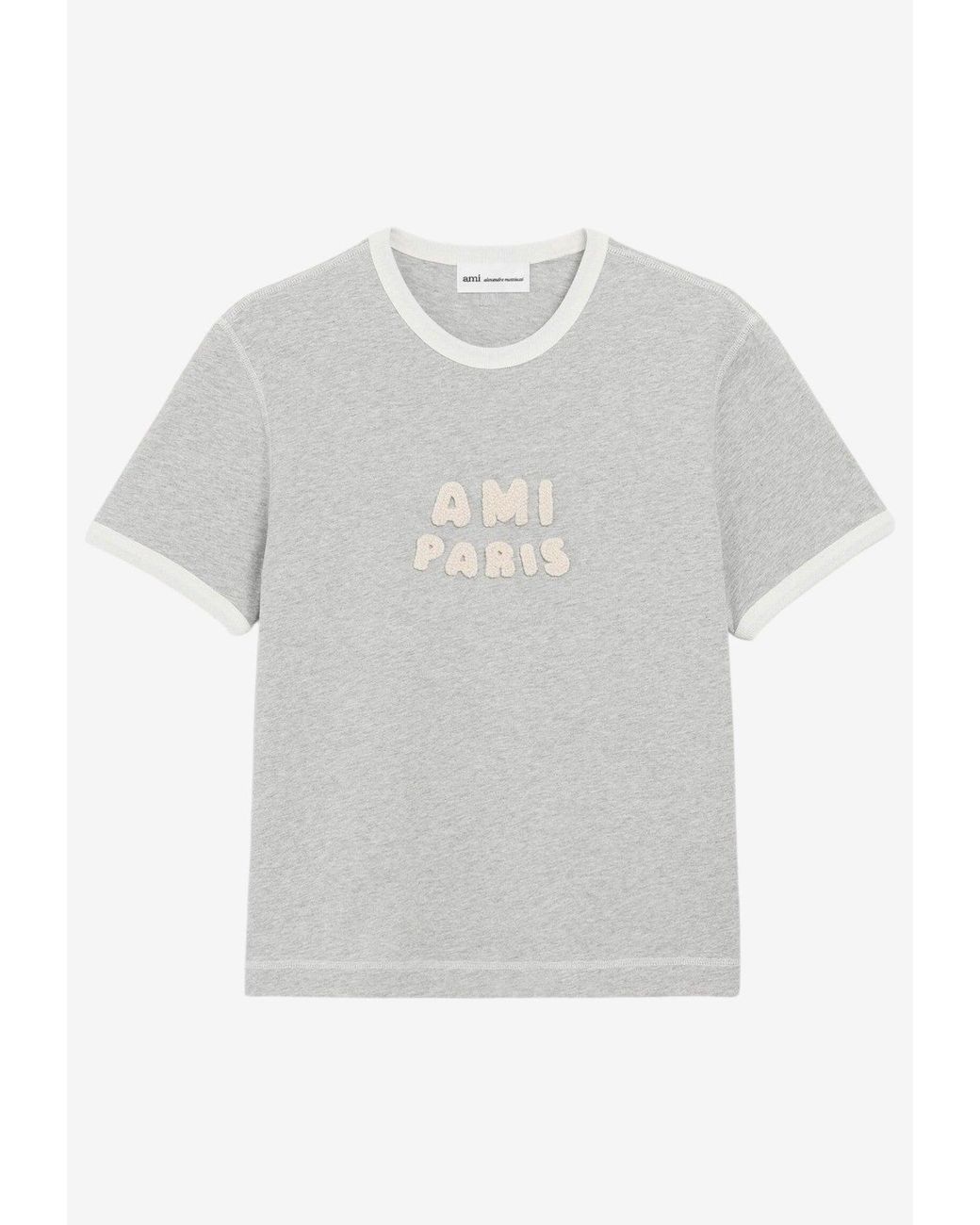 AMI White Logo Patch Boxy T-Shirt for men