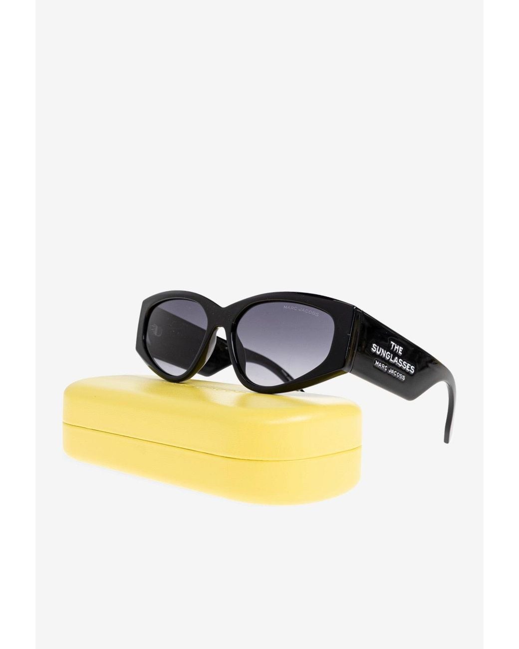 Marc Jacobs Gray Chunky-Temple Rectangular Sunglasses
