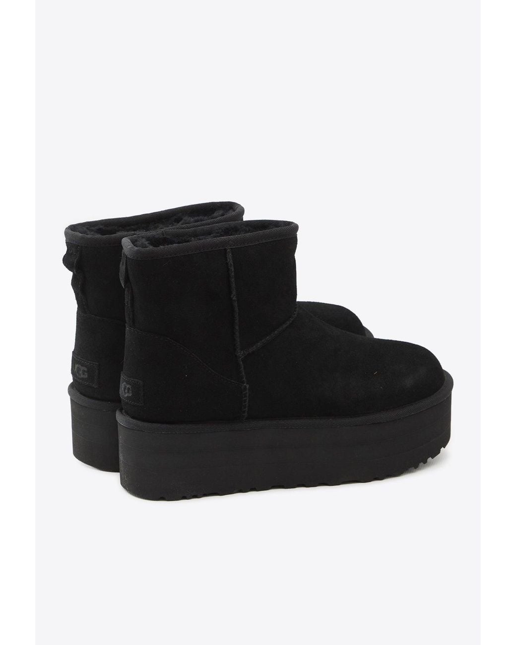 Ugg Black Classic Mini Platform Suede Boots