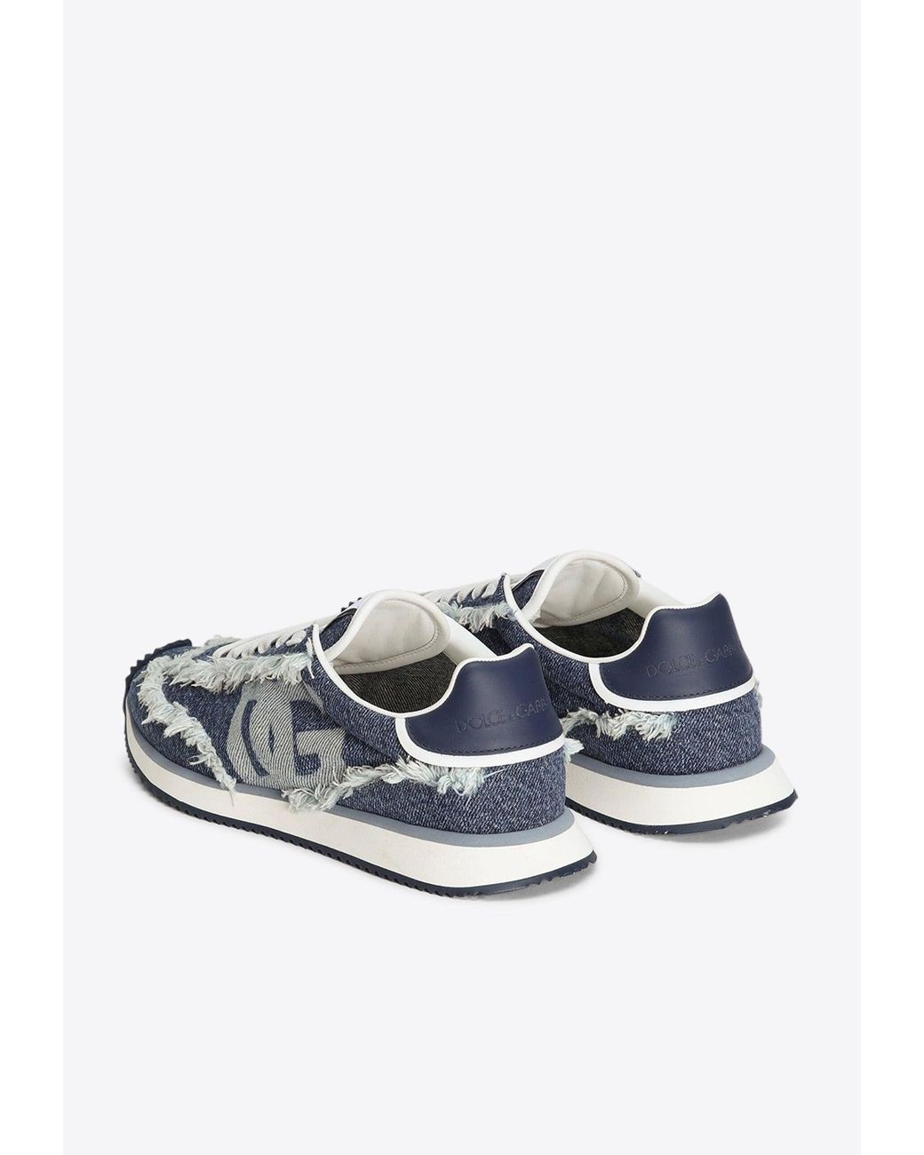 スニーカー DG CUSHION SNEAKERS IN DENIM Dolce & Gabbana Dg Cushion Denim Sneakers in Blue | Lyst
