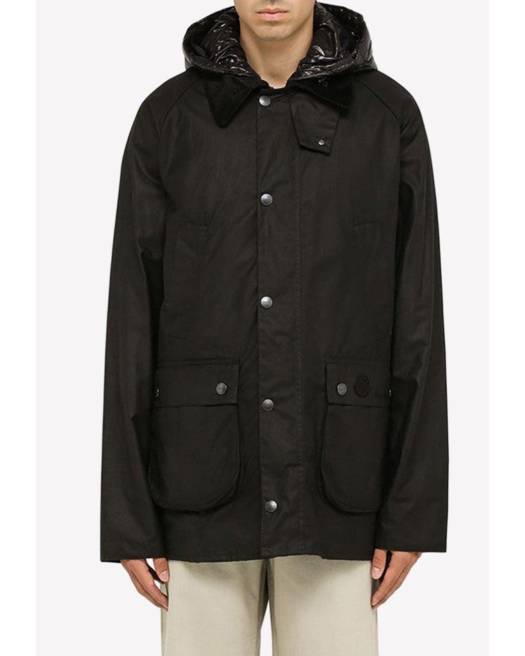 Moncler Genius The Barbour X Moncler 1952 Wight Down Jacket in Black ...