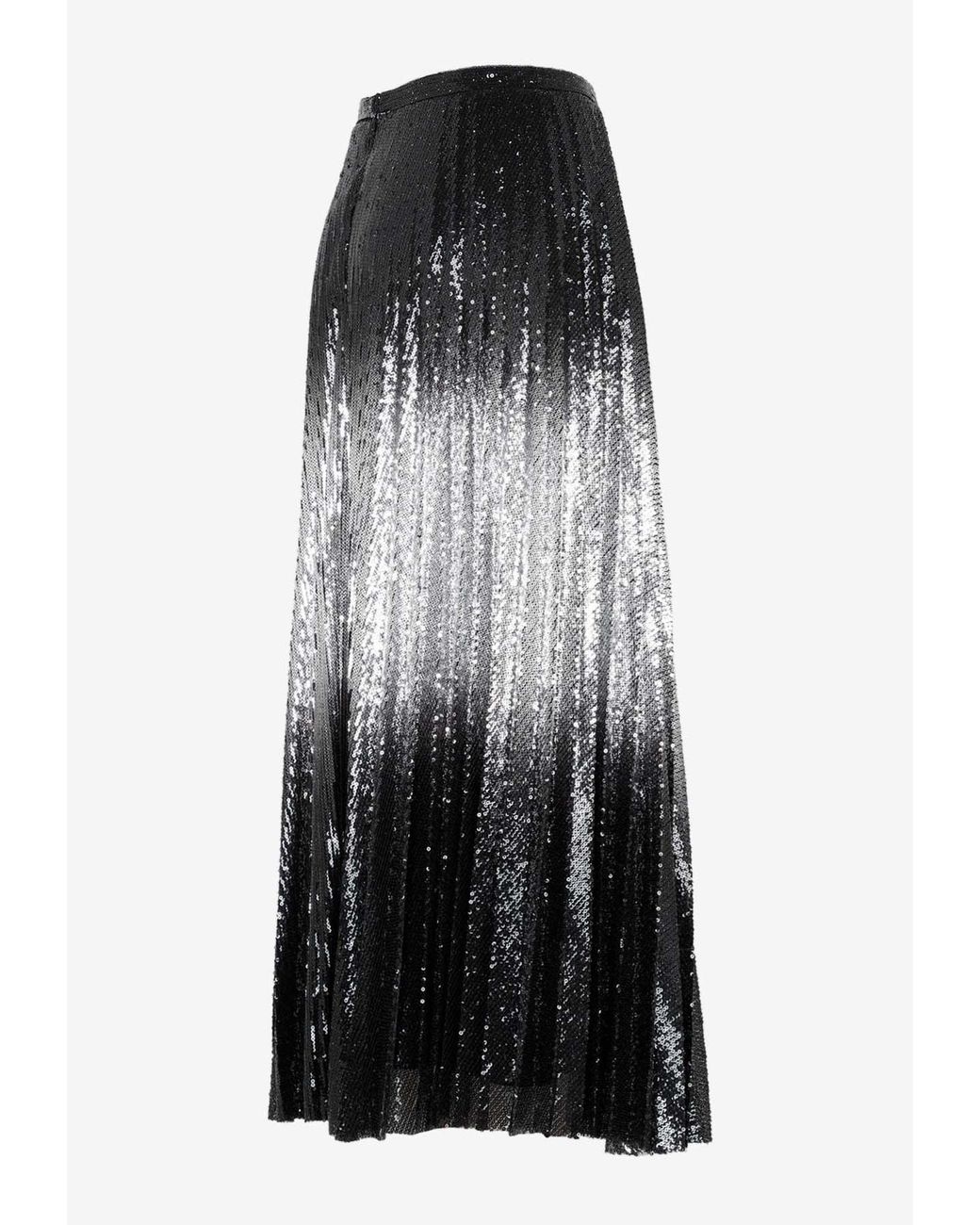 Max Mara Hamburg Sequins Embellished Midi Skirt in Black | Lyst