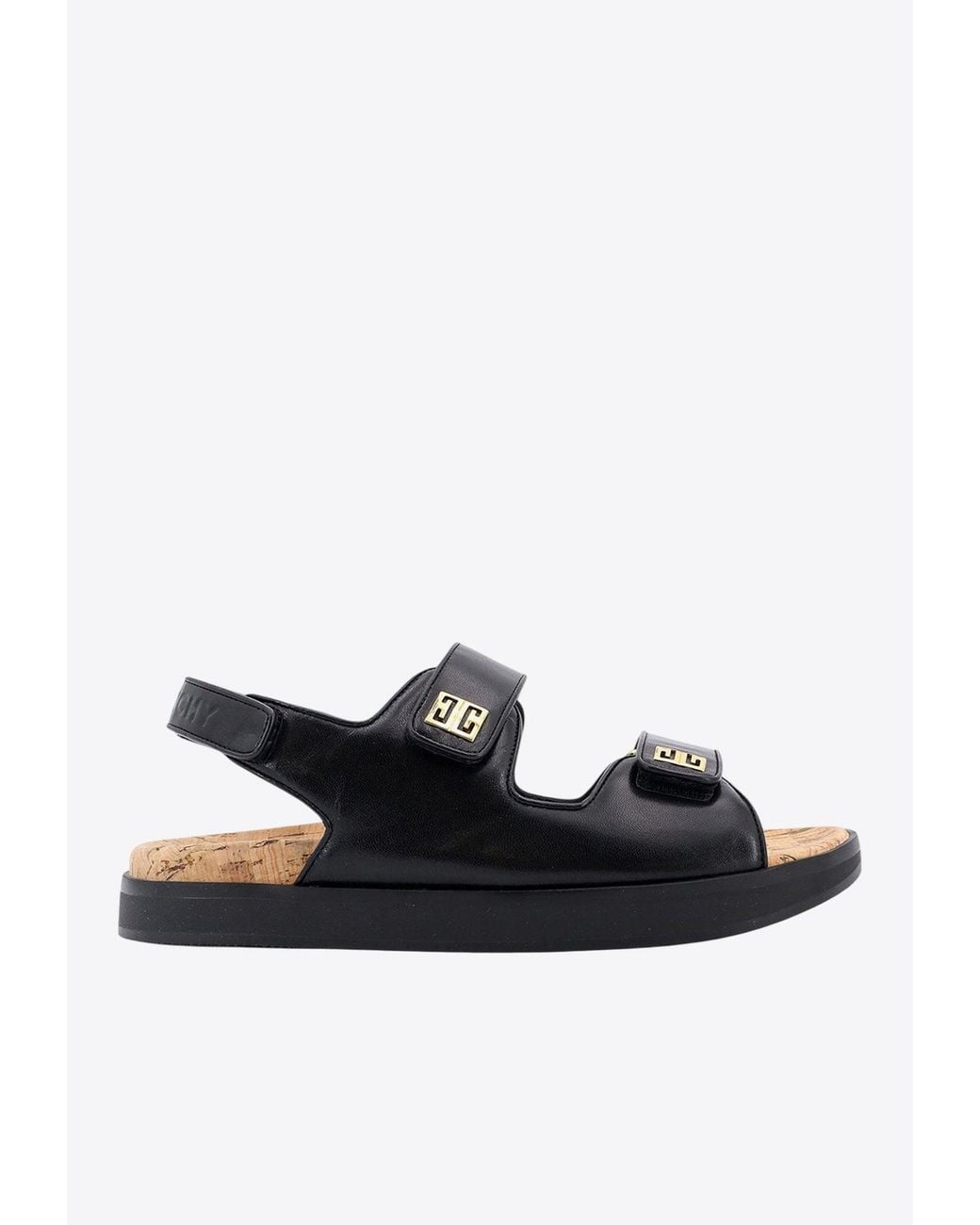 Givenchy White 4G Logo Leather Sandals