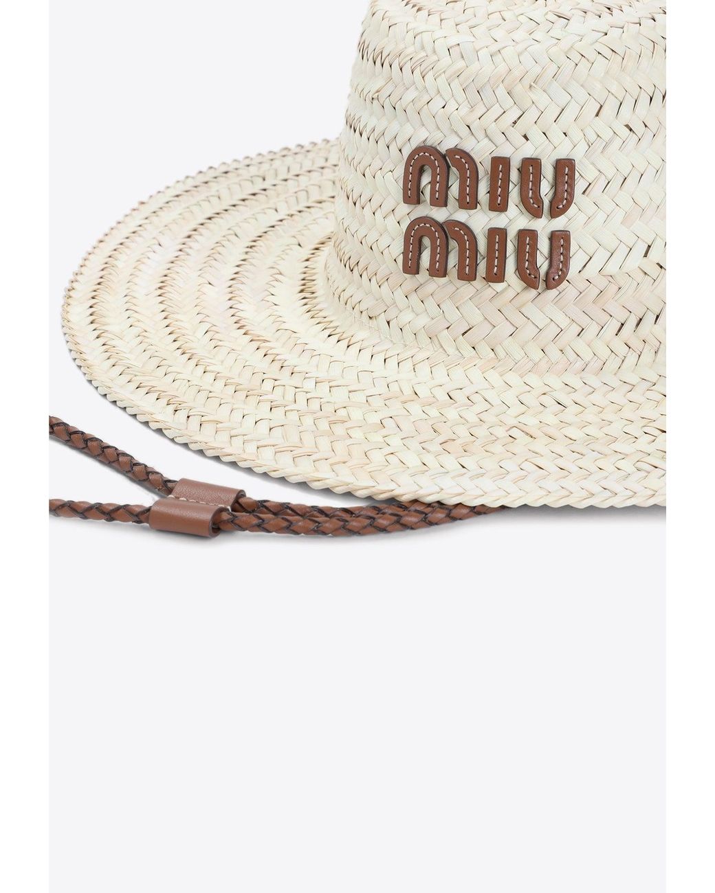 BEIGE MIU MIU PALMETTO HAT ストローハット BEIGE MIU MIU PALMETTO HAT ストローハット