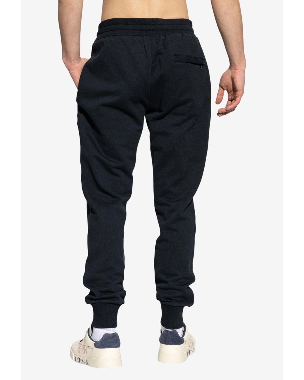Dolce & Gabbana Blue Dg Crest Patch Sweatpants for men