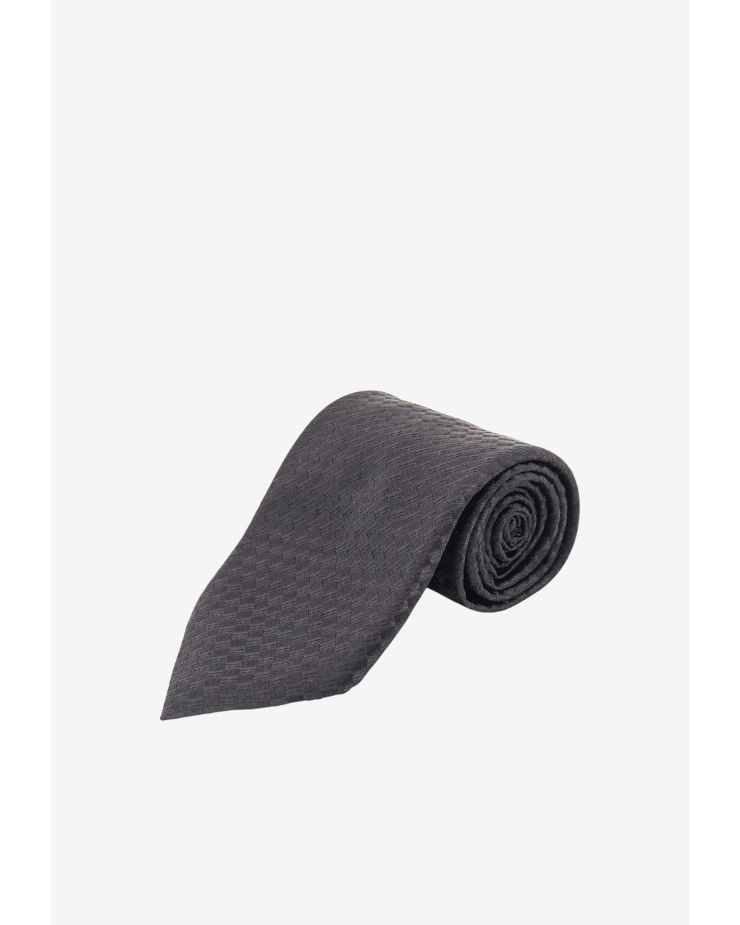 Tom Ford Black Geometric Pattern Tie for men