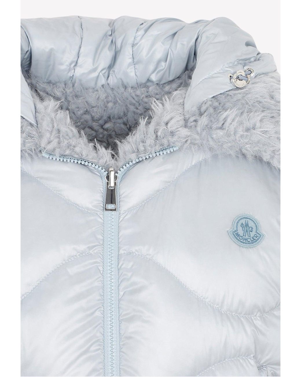 Moncler Achard Fur Zip-up Vest in Blue | Lyst