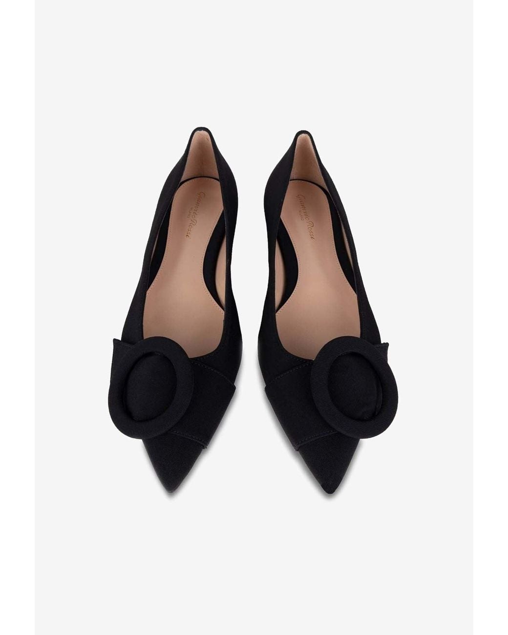 Gianvito Rossi Black Pointed Toe Ballet Flats