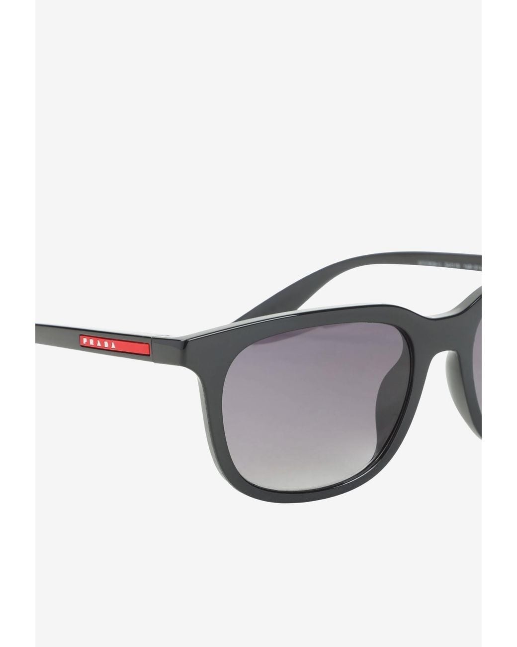 Prada Gray Linea Rossa Square-Frame Sunglasses