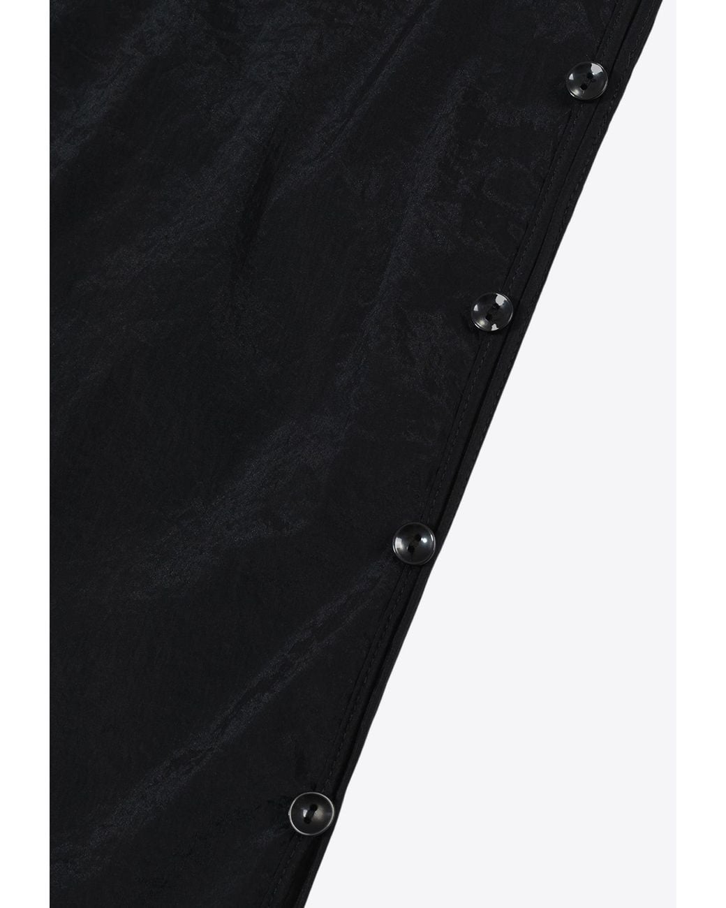 Low Classic Black See-Through Button Loop Midi Skirt