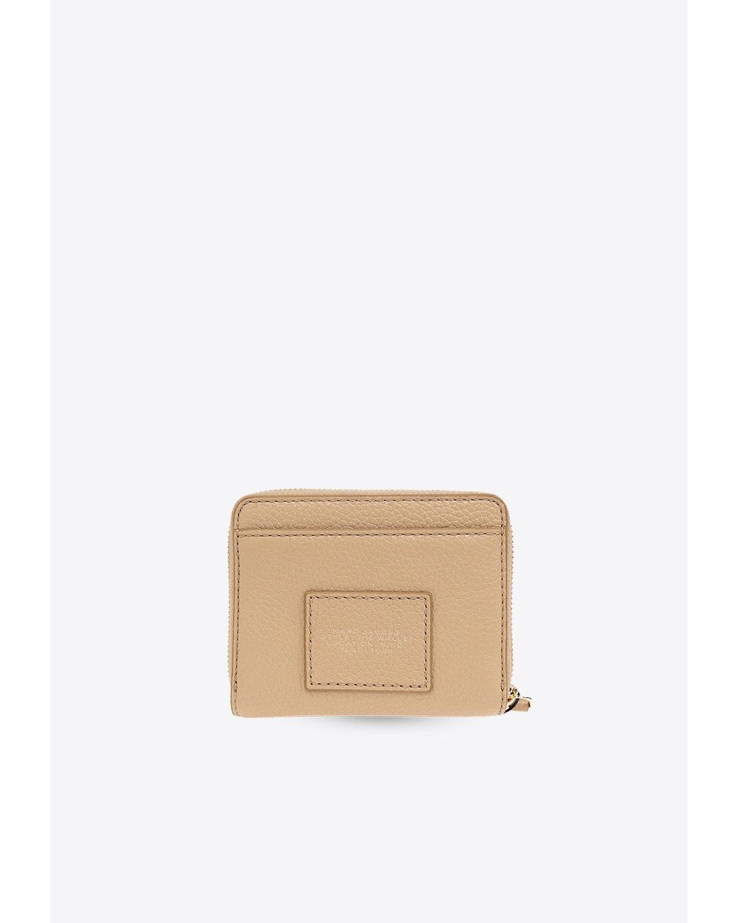 Marc Jacobs White The Mini Grained Leather Compact Wallet