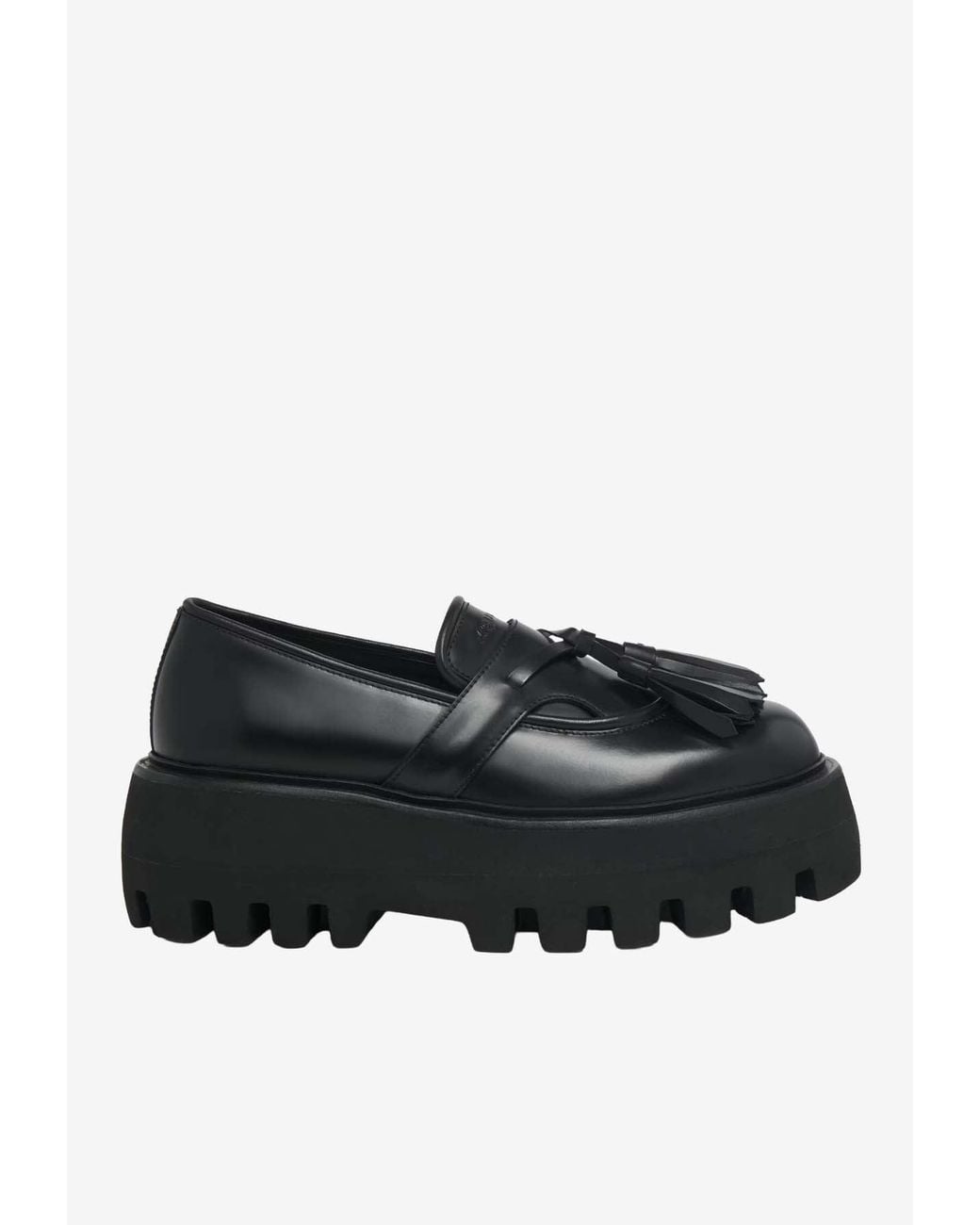 McQueen Black Sofa Platform Loafers