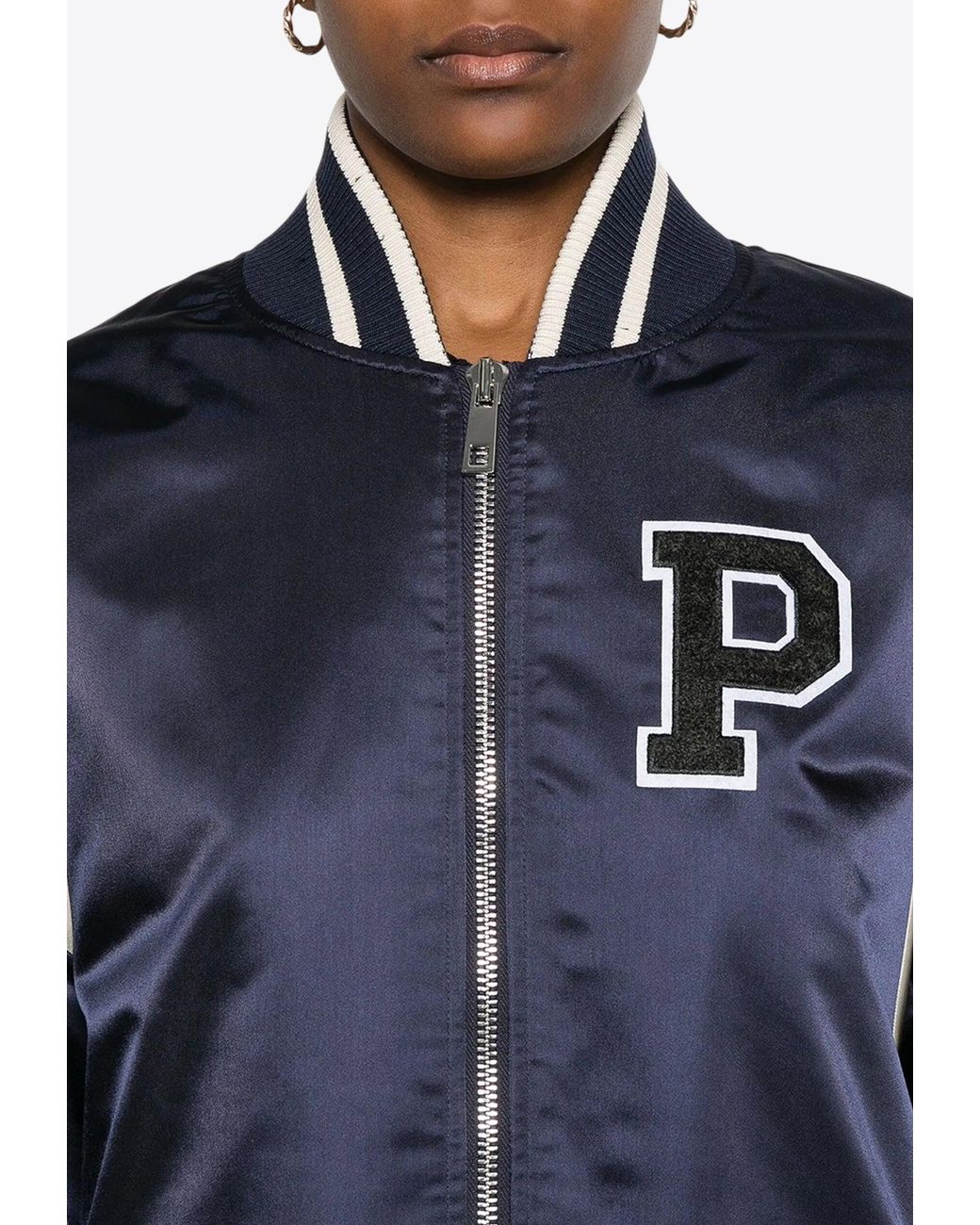 P.A.R.O.S.H. Blue Nobody Logo Patch Bomber Jacket