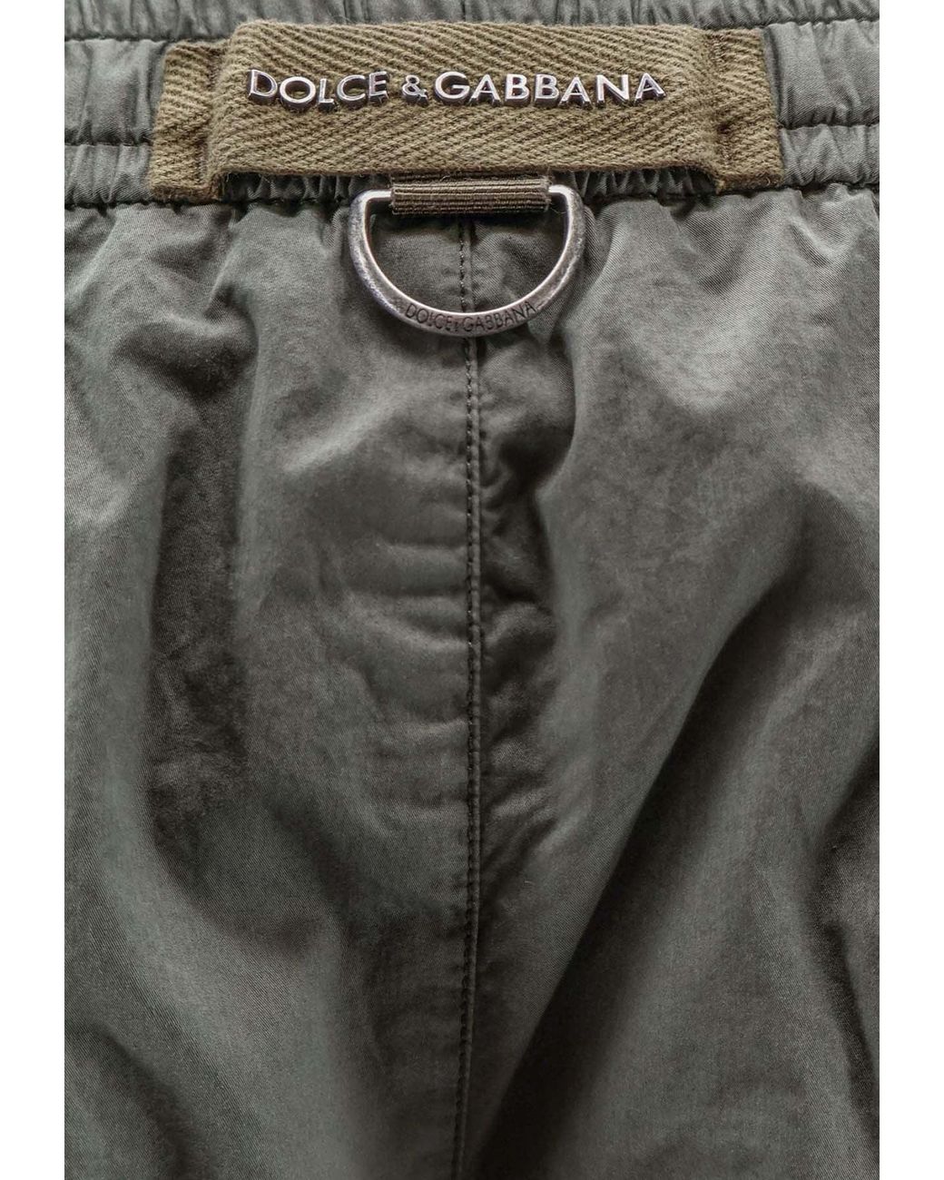 Dolce & Gabbana Gray Bermuda Shorts With Grosgrain-Logo for men