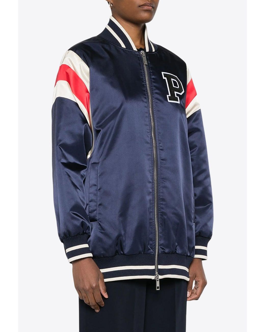 P.A.R.O.S.H. Blue Nobody Logo Patch Bomber Jacket
