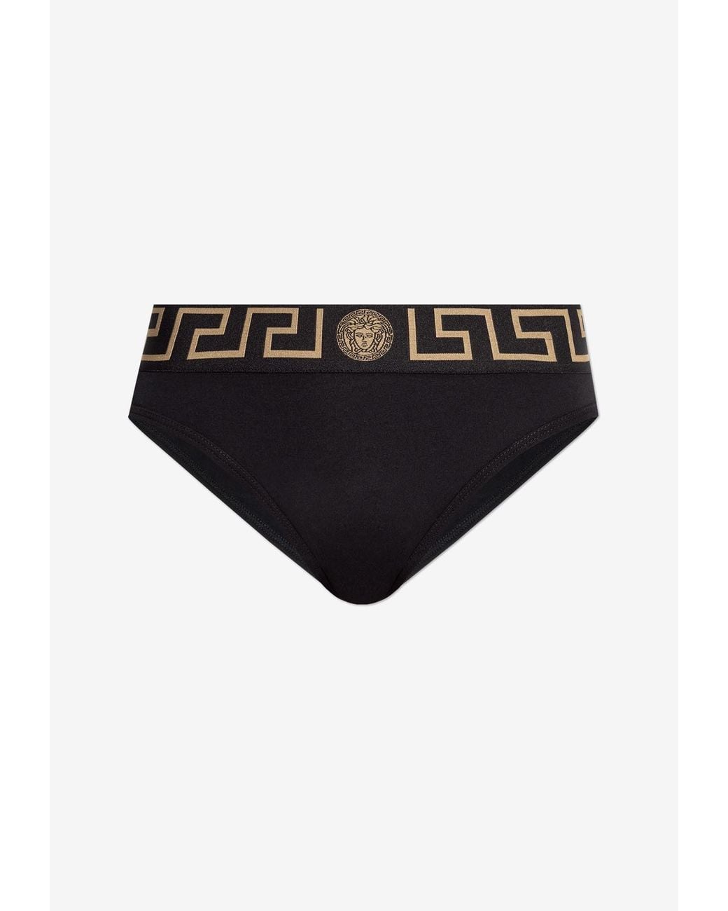 Versace Black Greca Border Briefs