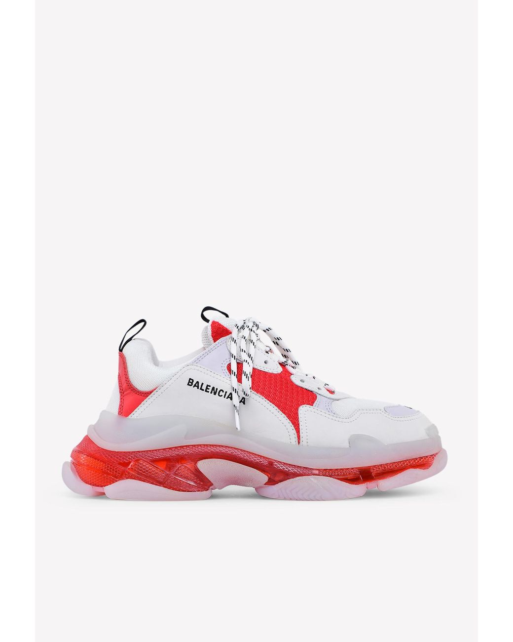 Balenciaga Triple S Sneakers In Mesh And Leather in Red for Men | Lyst