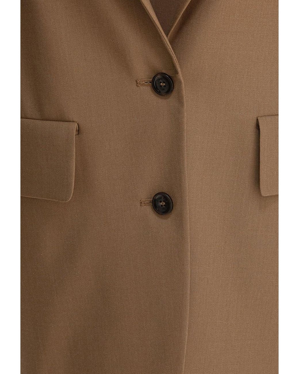 Max Mara Brown Kitten Single-Breasted Wool Blazer