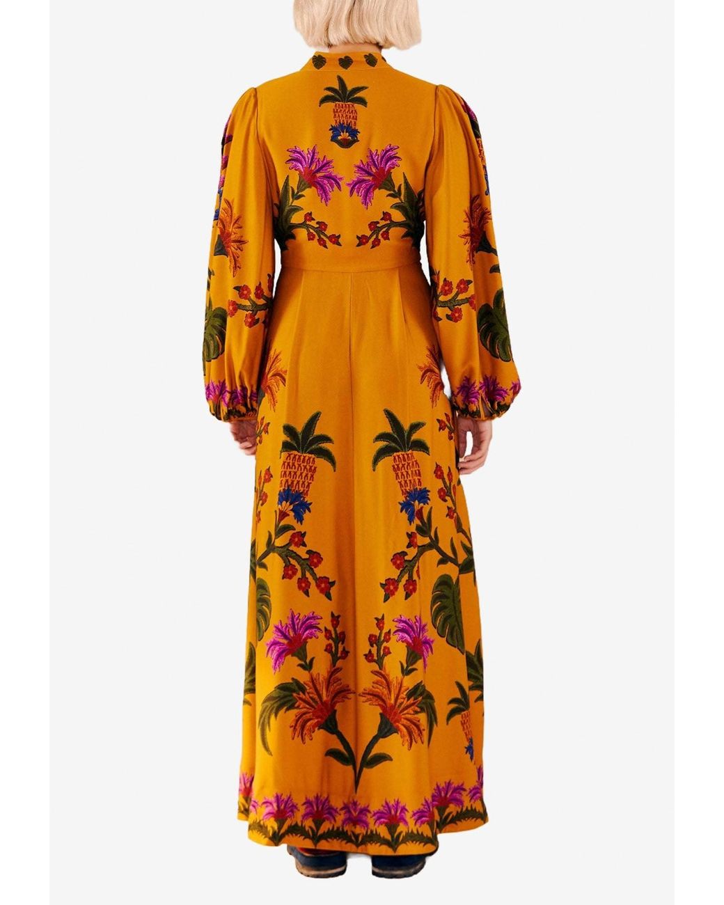 Tropical Embroidery Maxi Dress 