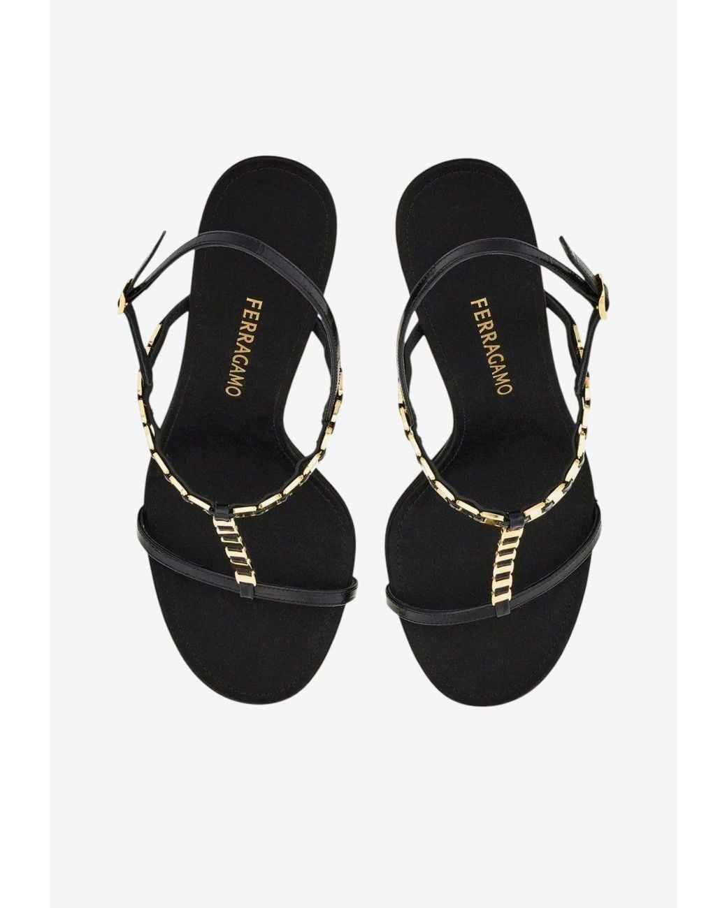 Ferragamo White Estea 95 Leather Slingback Sandals