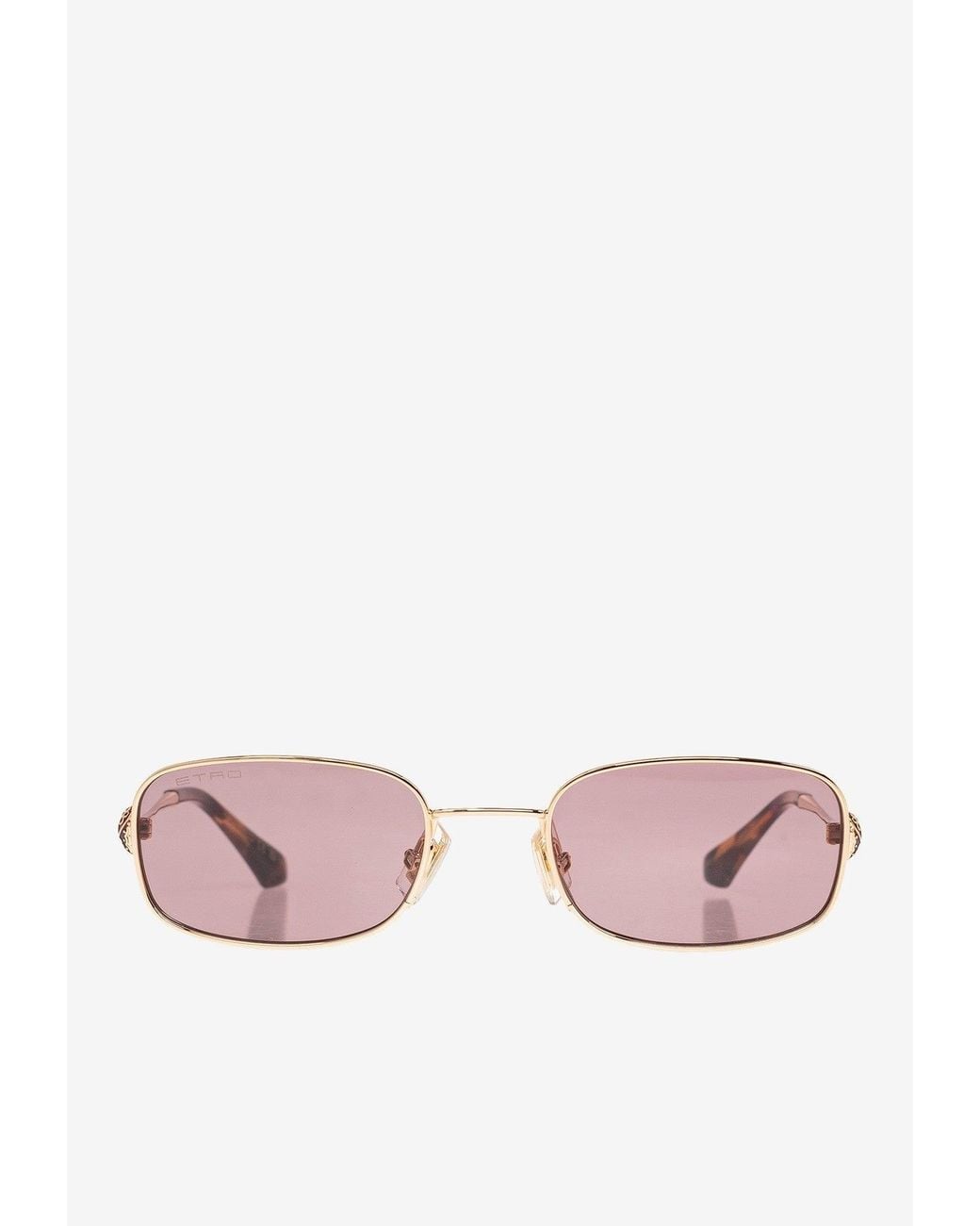 Etro Pink Fine Jewelry Rectangular Sunglasses