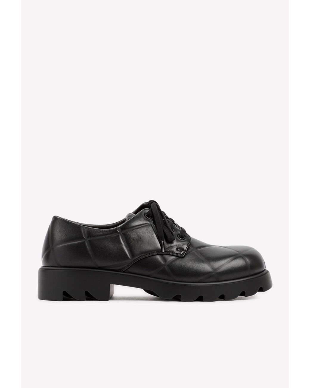 Bottega Veneta Lace-up Quilted Derby Shoes in Black for Men | Lyst UK