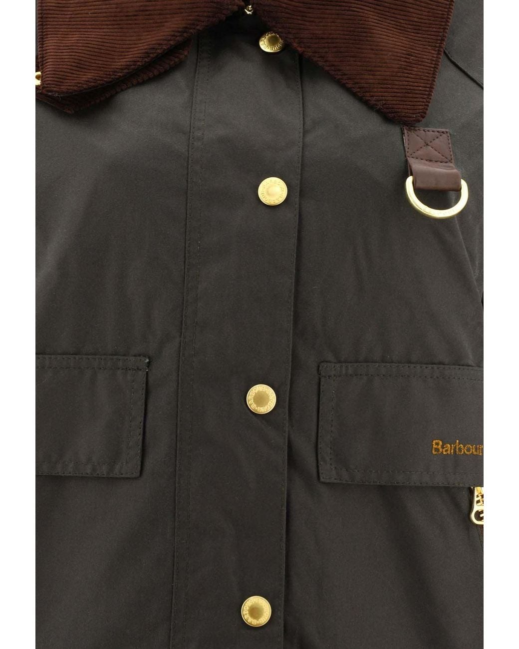Barbour Black Logo-Embroidered Buttoned Jacket