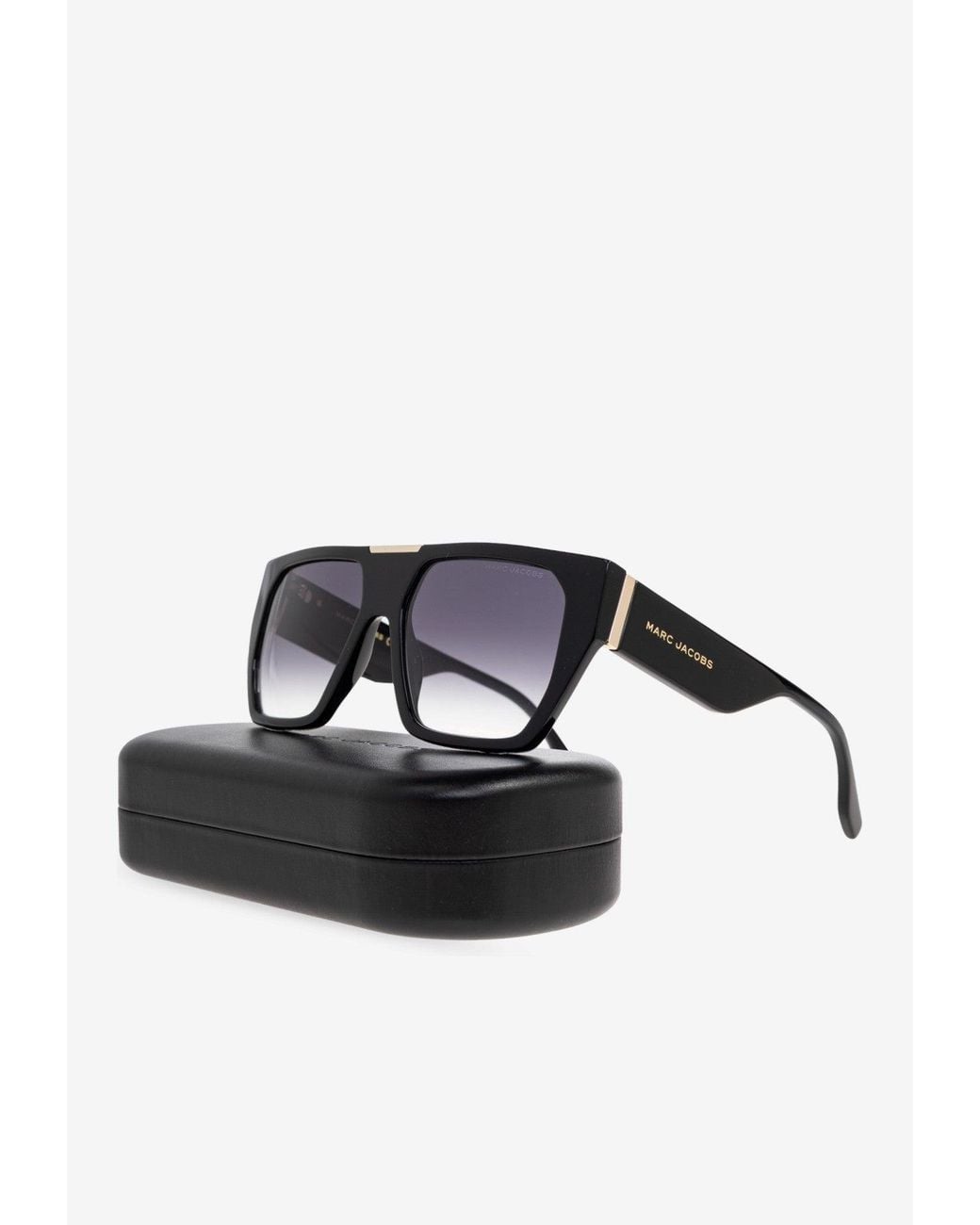 Marc Jacobs Gray Rectangular Logo Sunglasses for men