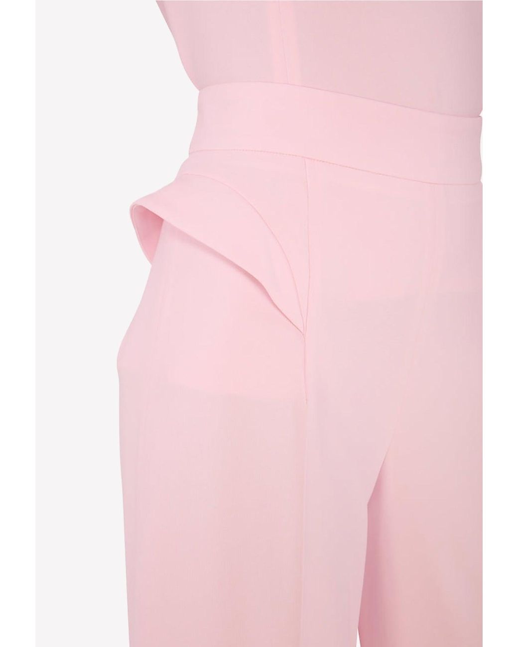 Mugler Pink V-Neck Blouse