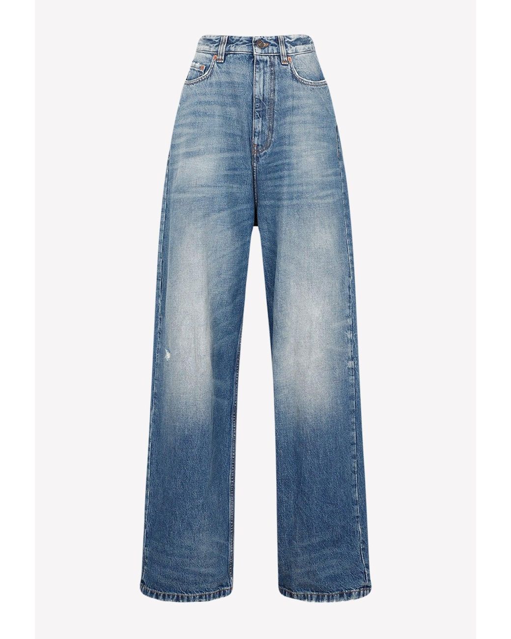 Balenciaga Denim Wide-fit Jeans in Blue | Lyst