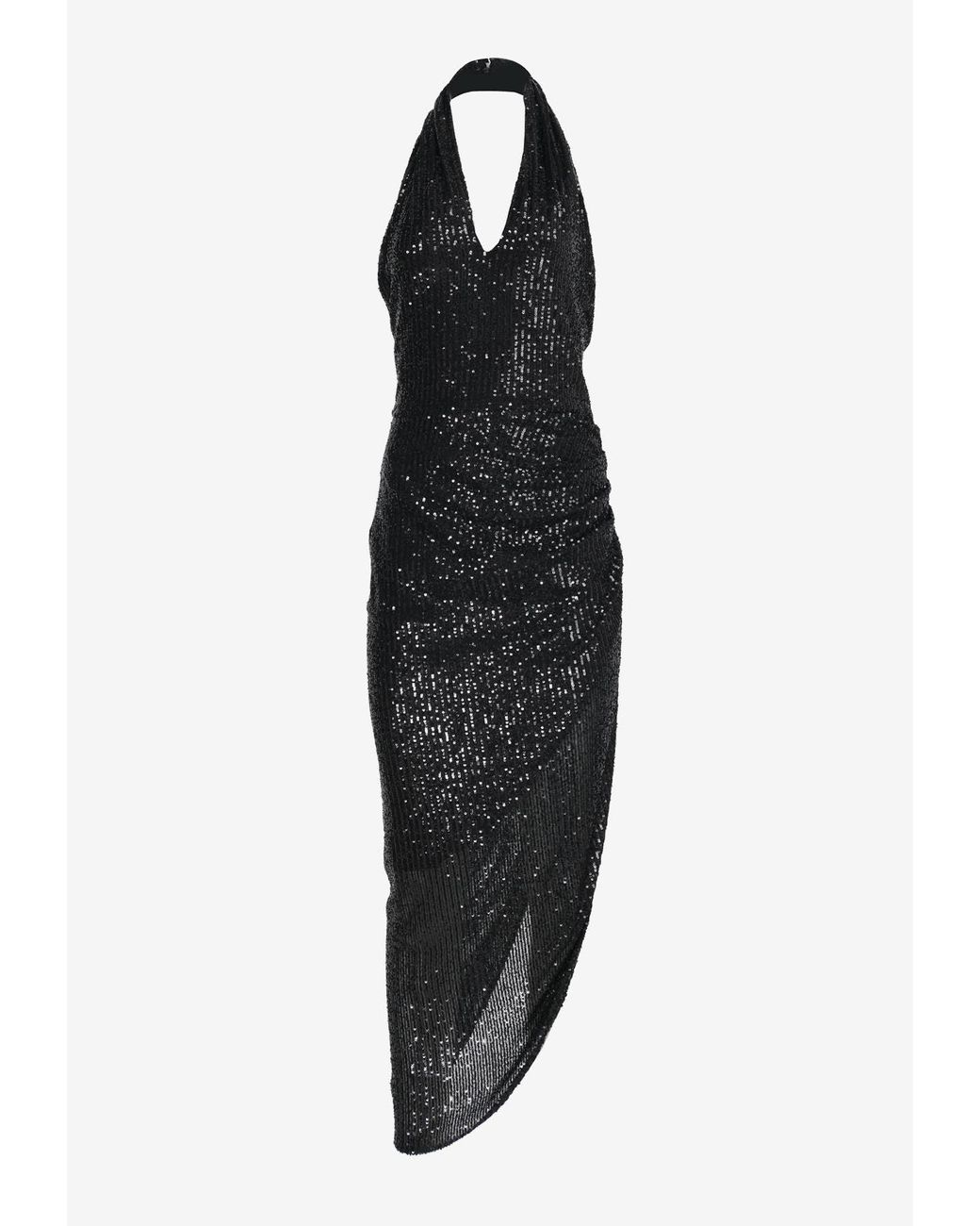 In the mood for love Madeleine Sequined Halter Dress in Black | Lyst