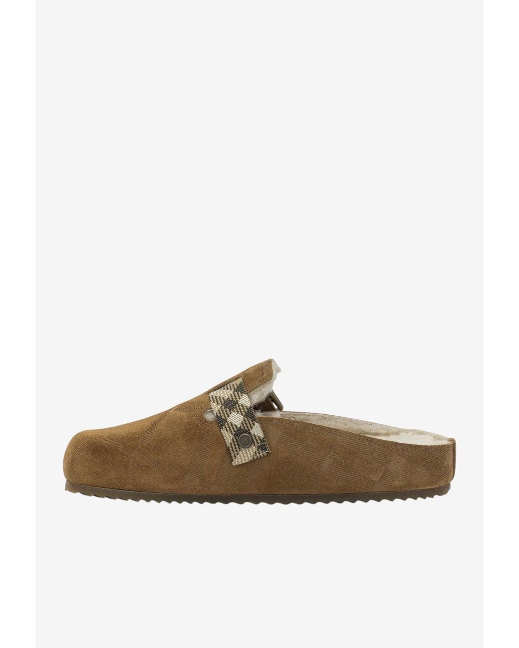 Burberry Brown Urchin Suede Leather Clogs