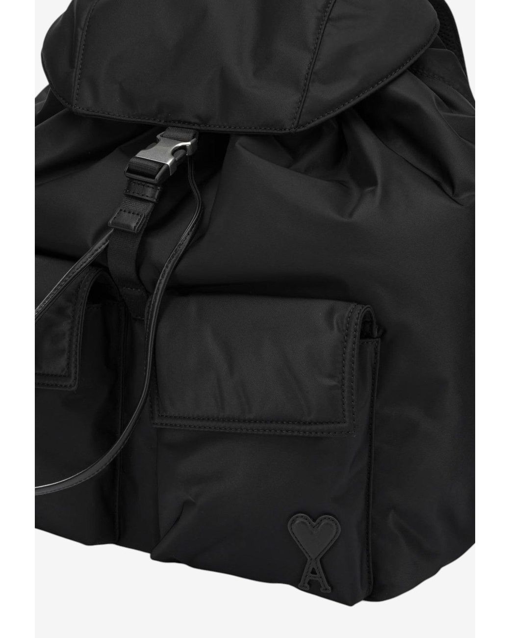 AMI Black Marcel Nylon Backpack for men