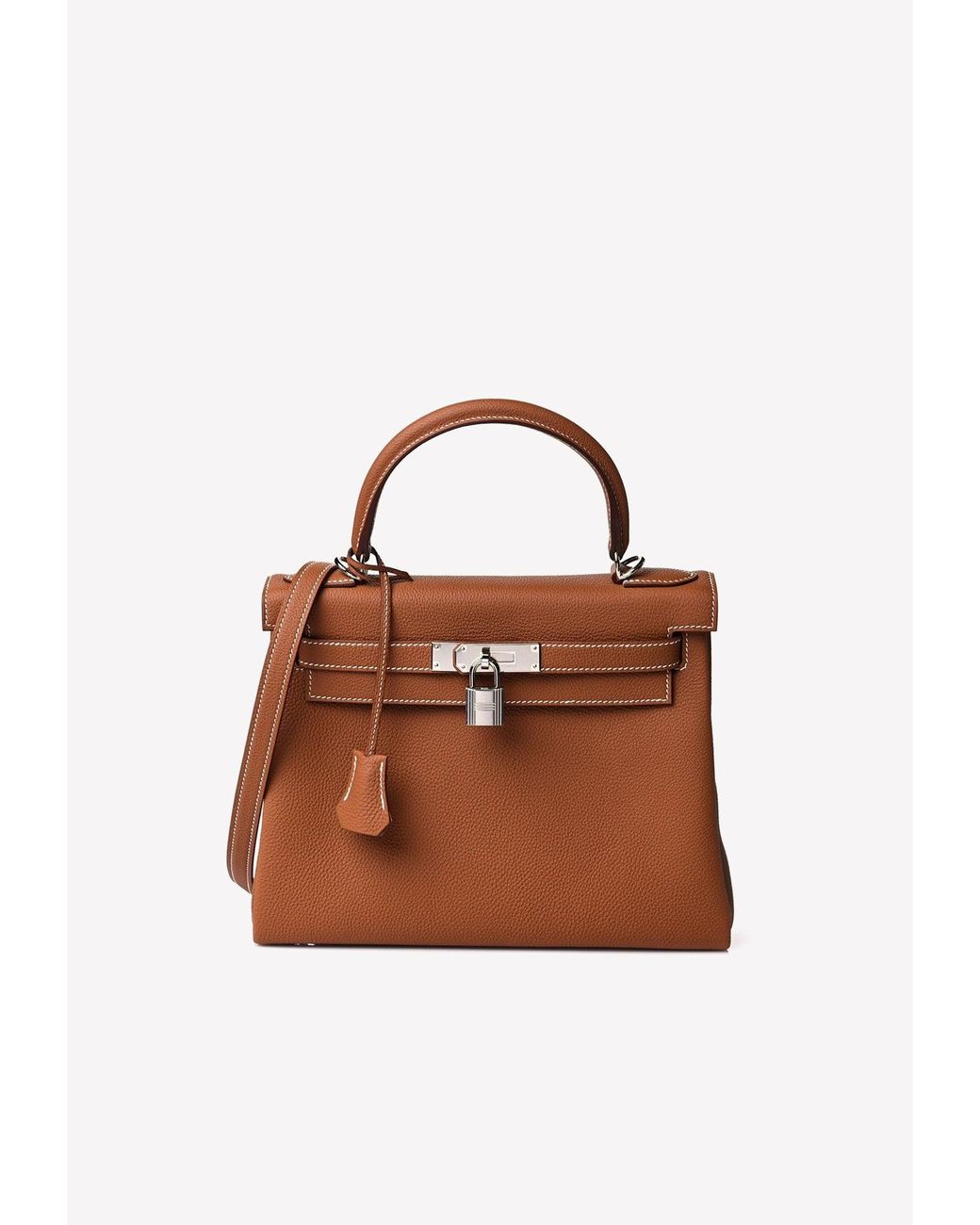 Hermès Kelly Retourne 28 In Gold Togo With Palladium Hardware in Brown ...