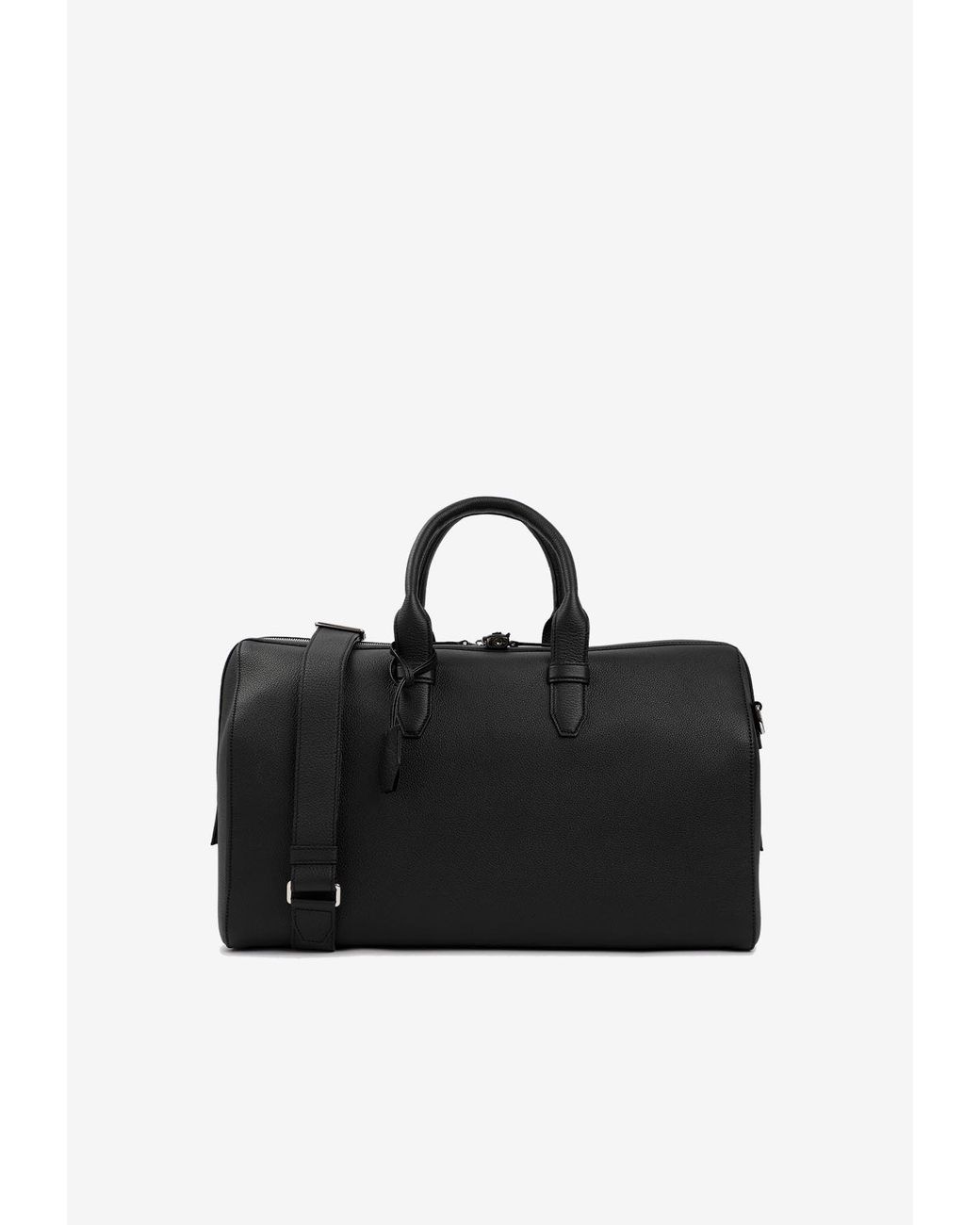 Brioni Small Duffle Bag In Grained Leather in Black for Men | Lyst