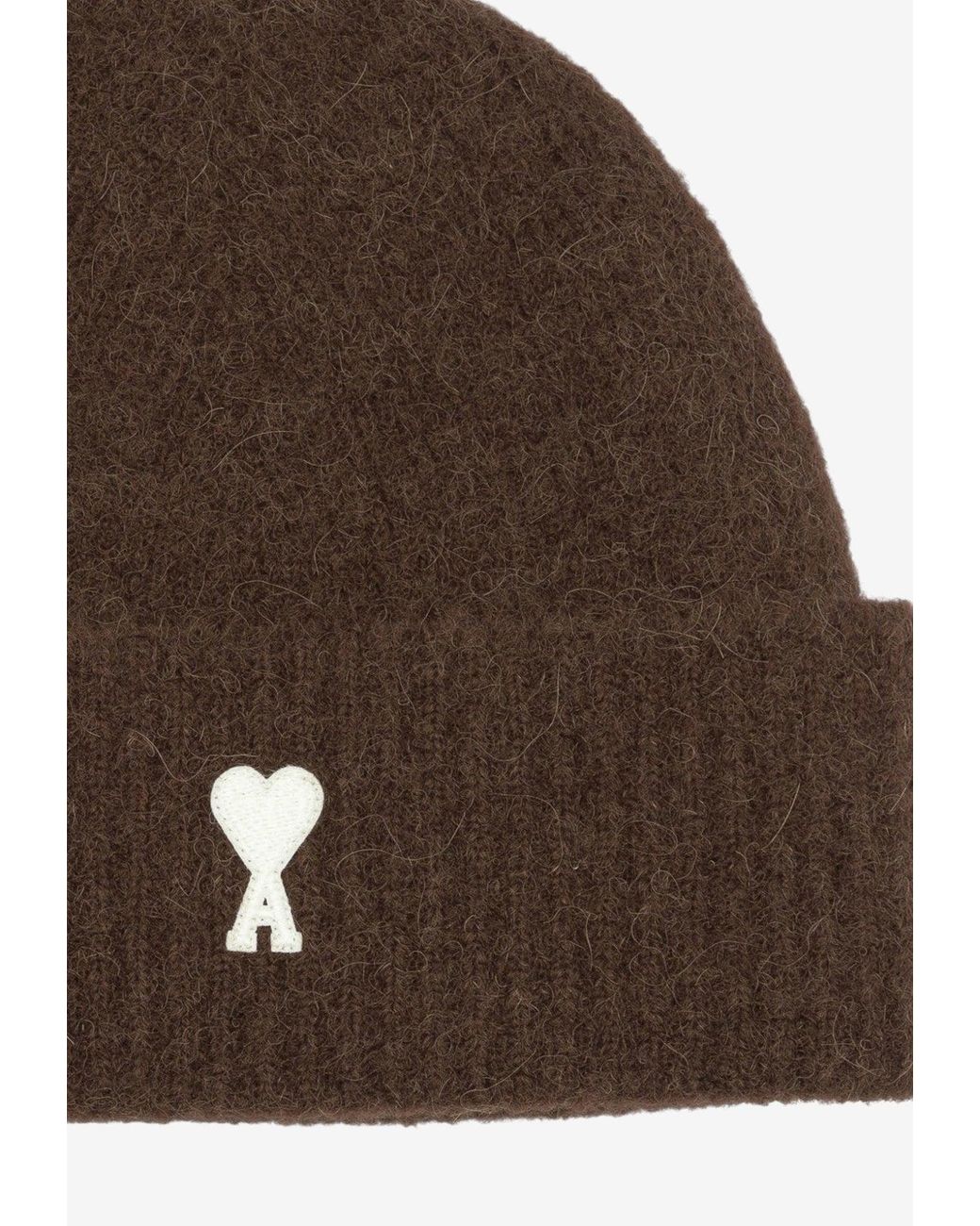 AMI Brown Alpaca Beanie for men