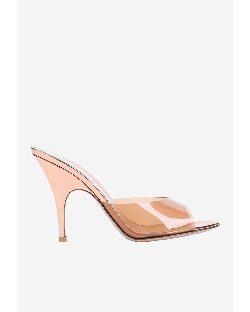Gianvito Rossi Pink Sofia 95 Plexi Mules