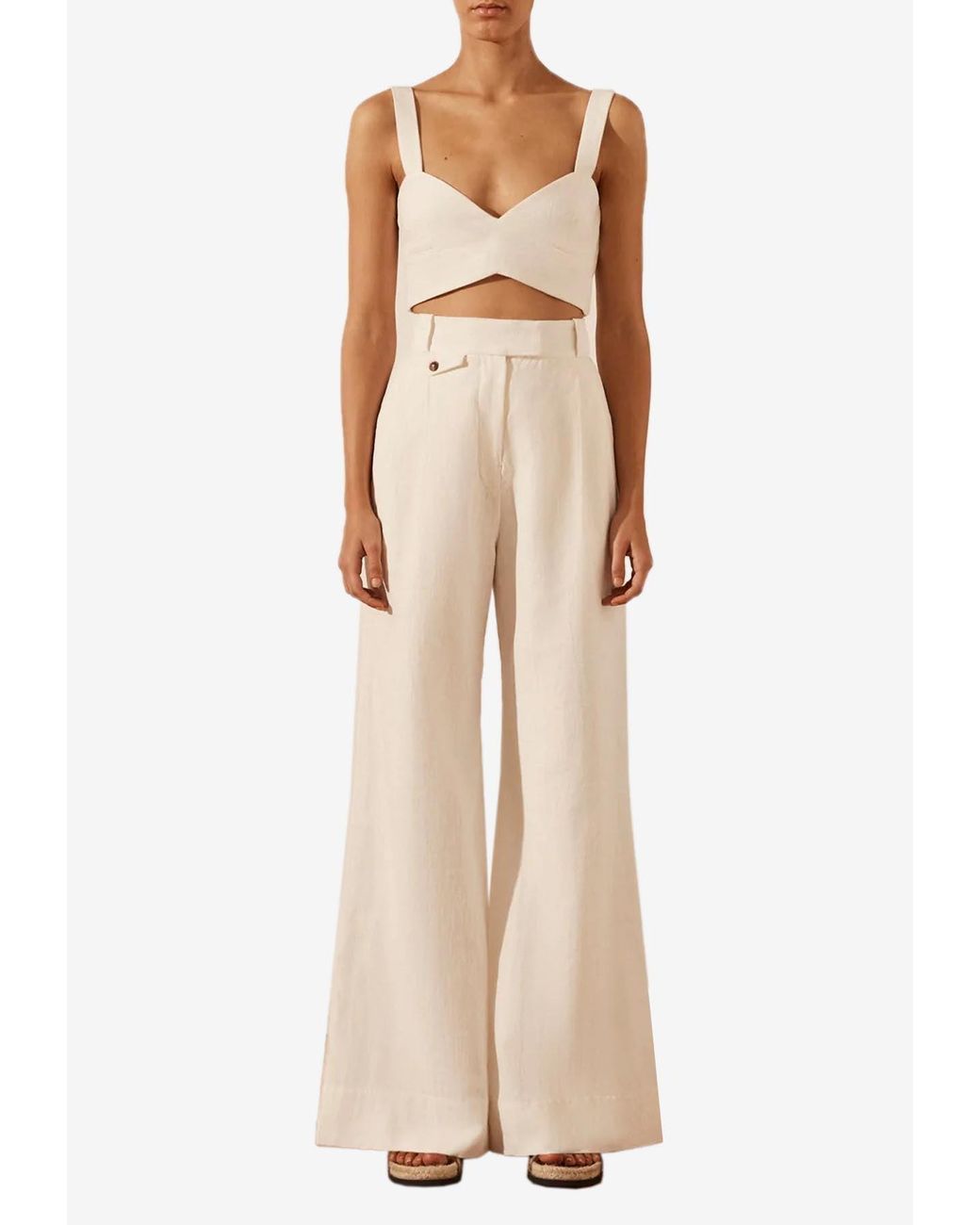 Shona Joy Akua High-waist Tailored Pants in Natural