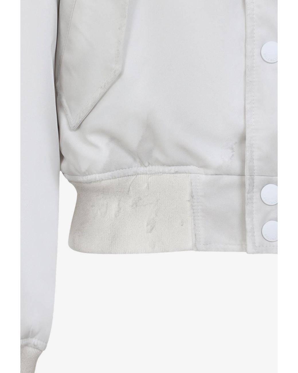 Balenciaga Shrunk Varsity Jacket in White | Lyst