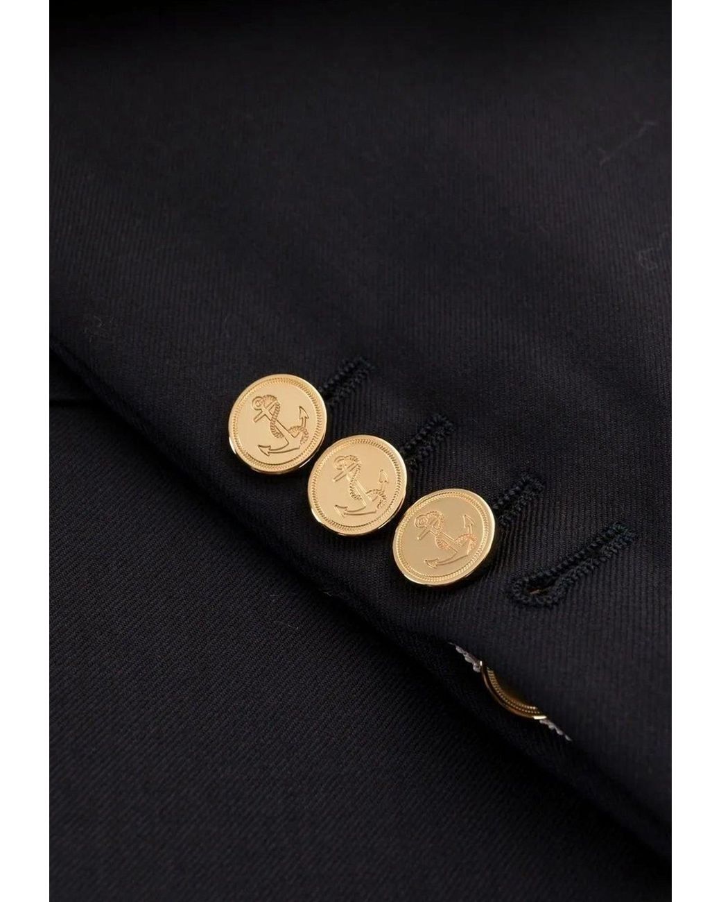 Thom Browne Blue Single-Breasted Wool Cropped Blazer