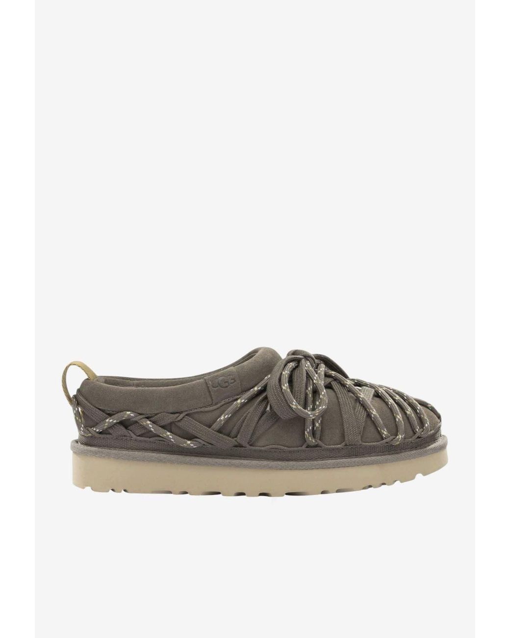 Ugg Brown Suede Slippers With Laces